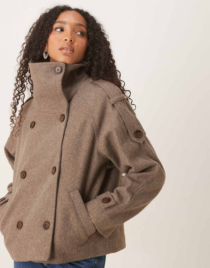 Manteau Apolline col montant, vue de face
