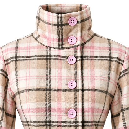 Veste Rosalie, détail du col boutonné