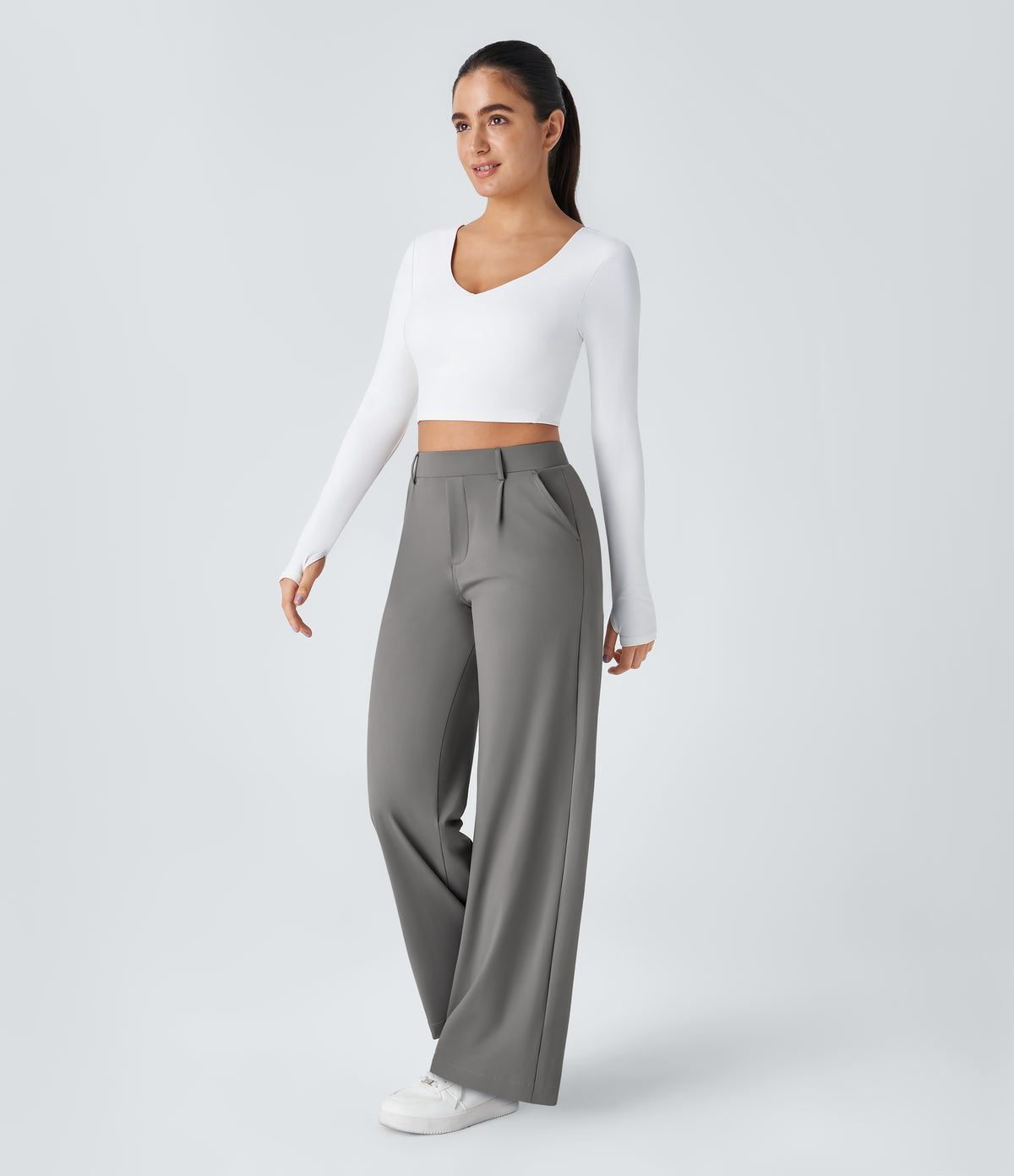 Pantalon Clémence gris, de face