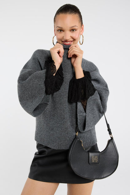 Pull Amélie oversize, col montant